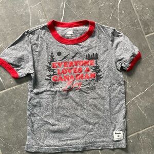 Roots Kids Gray Tee with Red Accents